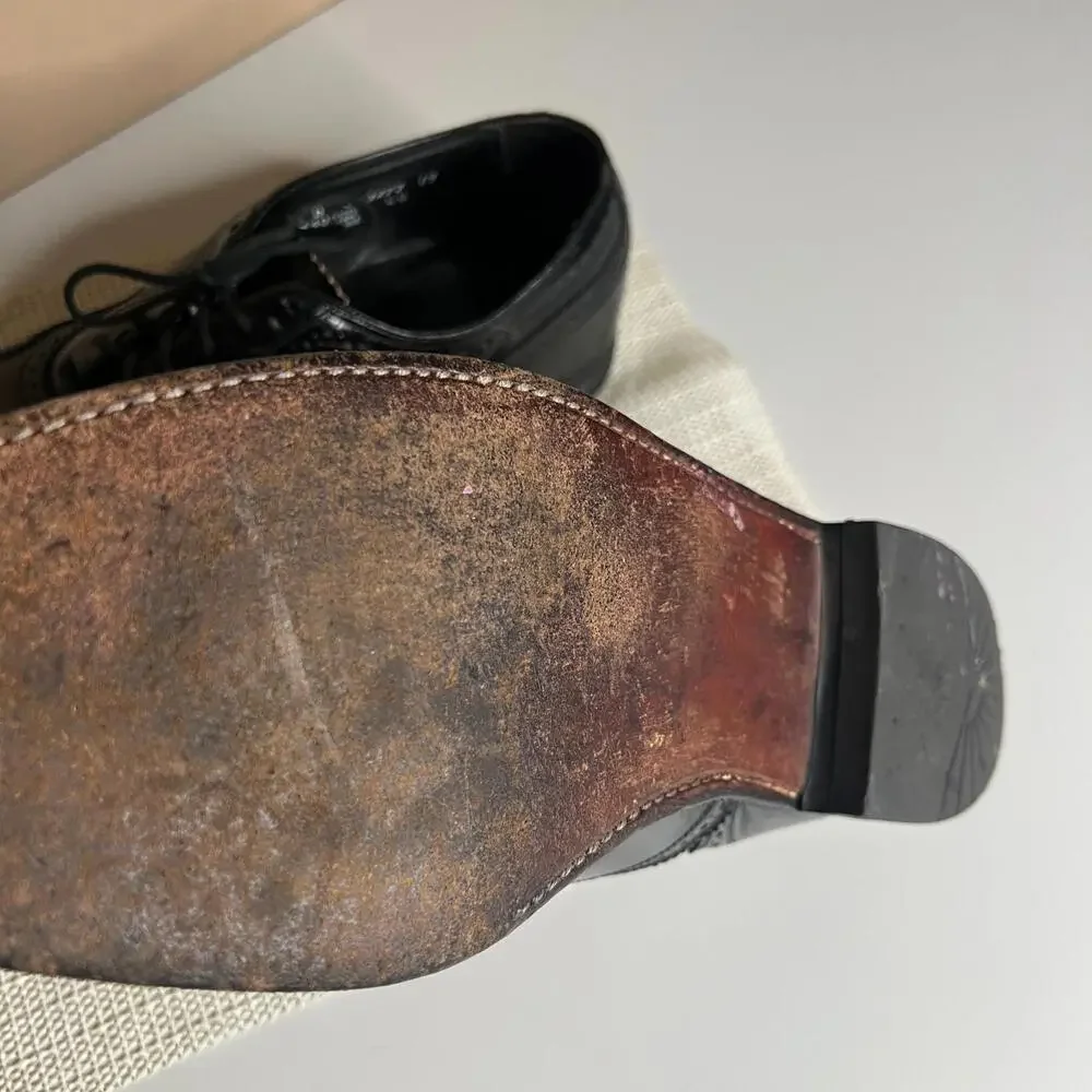 Florsheim Men's 12 B‎ Black Leather Dress Shoes Flexible Fibre Insole Derby
